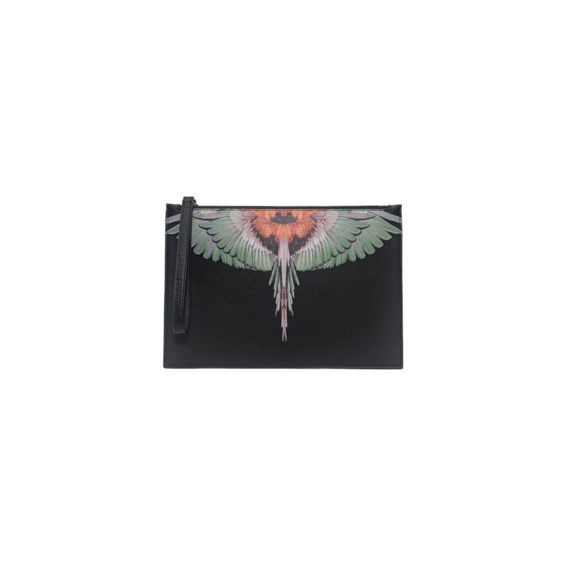 pochette marcelo burlon county of milan UOMO NERA E GREEN WINGS - COMAF250136 vista frontale