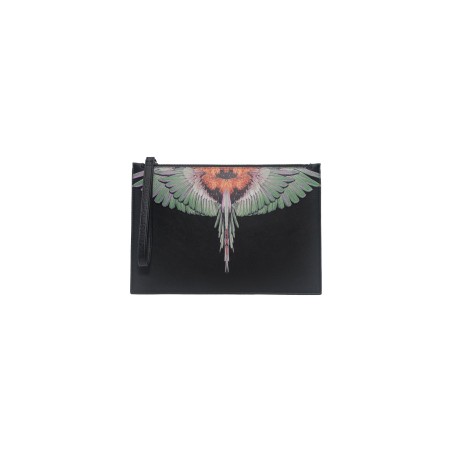 pochette marcelo burlon county of milan UOMO NERA E GREEN WINGS - COMAF250136 vista frontale