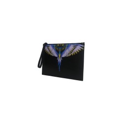 pochette marcelo burlon county of milan UOMO NERA E BLUE WINGS - COMAF250135 vista laterale