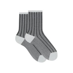 calze corte gallo DONNA 11837 ARGENTO E NERE - AP508294 vista frontale