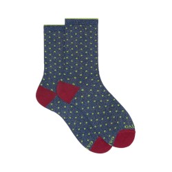 calze corte gallo DONNA BLU E VERDI 32735 ABISSO/LATTUGA - AP512108 vista frontale
