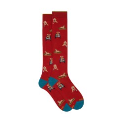 calze lunghe gallo UOMO ROSSO MATTONE 13736 COGNAC - AP516285 vista frontale