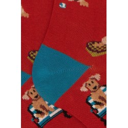 calze lunghe gallo UOMO ROSSO MATTONE 13736 COGNAC - AP516285 vista dettaglio