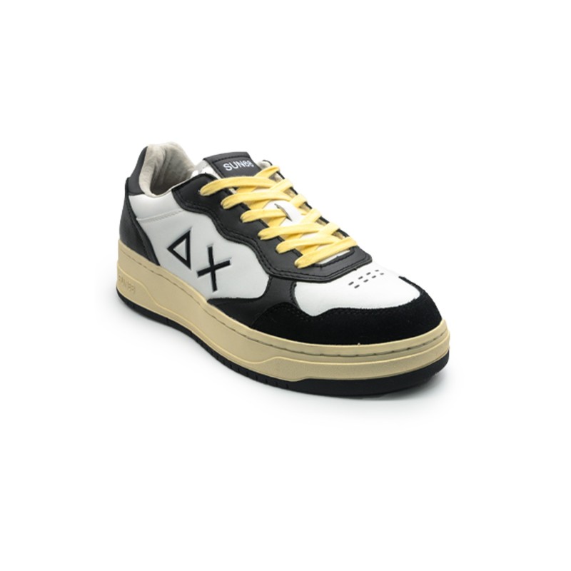 scarpe sun68 UOMO BIANCHE 11 NERE - BIG BASKET vista laterale