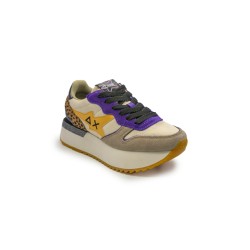 scarpe sun68 DONNA 31 BIANCO PANNA - BIG STARGIRL MIX MATERIAL vista laterale