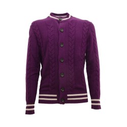 cardigan +39 masq UOMO VIOLA vista frontale