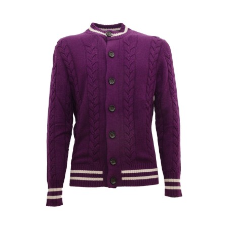 cardigan +39 masq UOMO VIOLA vista frontale