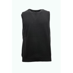 maglioncino smanicato +39 masq UOMO NERO I20-MASQ9007-14-00 vista frontale