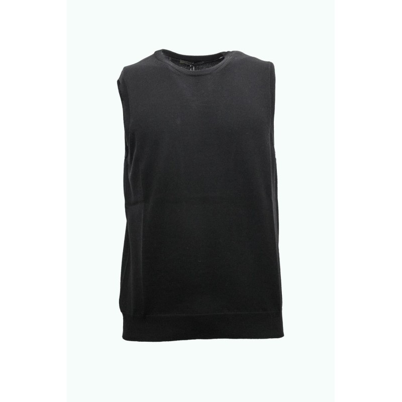 maglioncino smanicato +39 masq UOMO NERO I20-MASQ9007-14-00 vista frontale