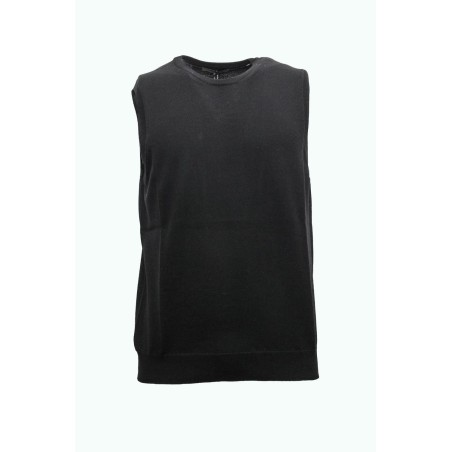 maglioncino smanicato +39 masq UOMO NERO I20-MASQ9007-14-00 vista frontale