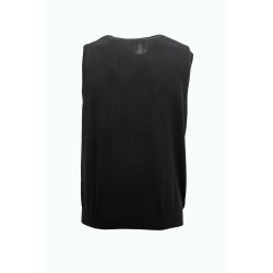maglioncino smanicato +39 masq UOMO NERO I20-MASQ9007-14-00 vista posteriore