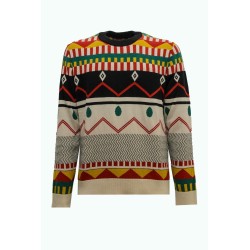 maglione +39 masq UOMO MULTICOLORE A FANTASIA I20-MASQ9906-12-00 vista frontale