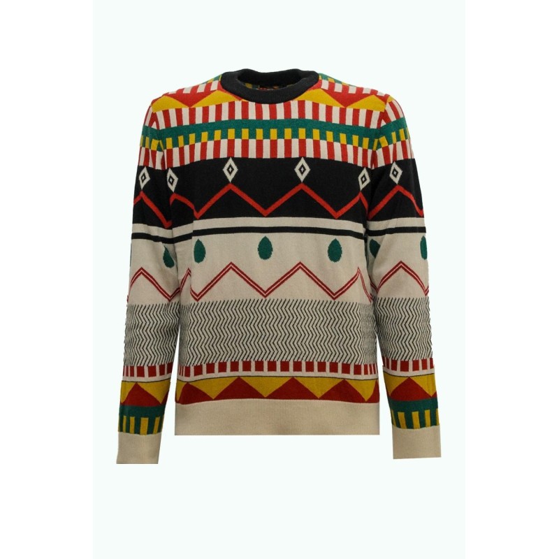 maglione +39 masq UOMO MULTICOLORE A FANTASIA I20-MASQ9906-12-00 vista frontale