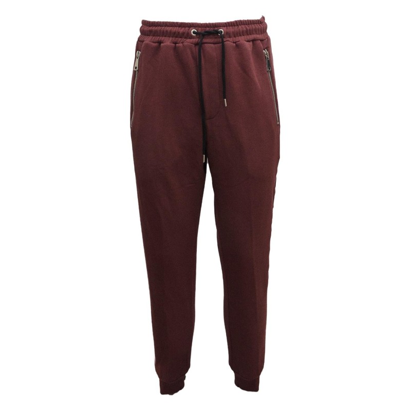 pantalone tuta maison 9 paris UOMO BORDEAUX -M9P4129 vista frontale